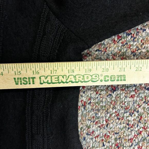 Venario NWT Women's Black Boiled Wool Cable Knit Toggle Cardigan Sweater Sz M - Picture 13 of 15